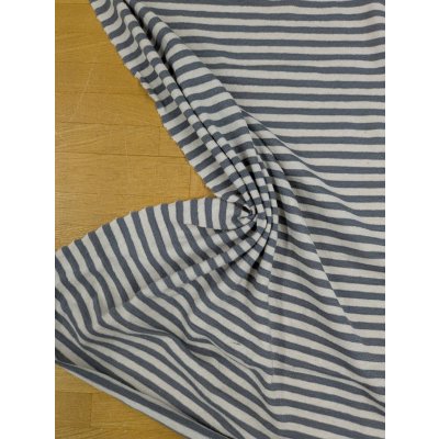 画像4: 生地：綿100％ 細ボーダープリント（オフ×グレー）