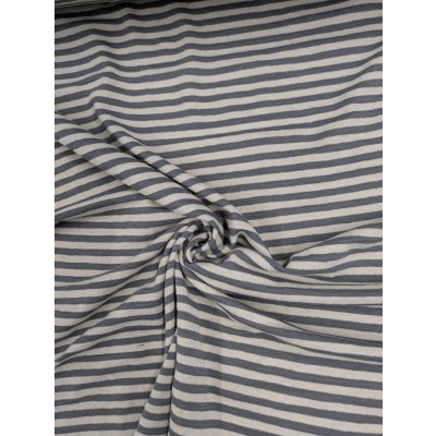 画像5: 生地：綿100％ 細ボーダープリント（オフ×グレー）