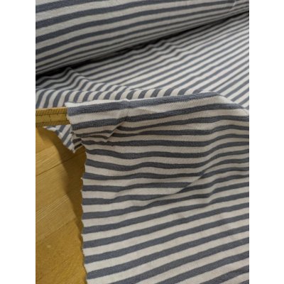 画像6: 生地：綿100％ 細ボーダープリント（オフ×グレー）