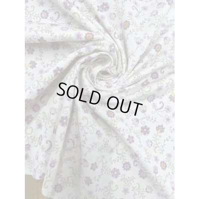 画像6: 生地：綿100％ 花柄フライスニット（オフホワイト×パープル）