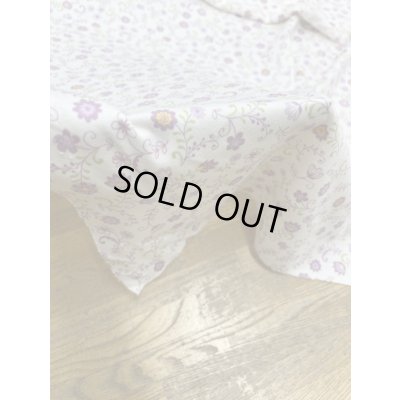 画像7: 生地：綿100％ 花柄フライスニット（オフホワイト×パープル）