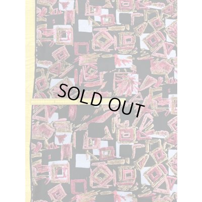 画像2: 生地：手書き四角プリント幾何学模様（黒）