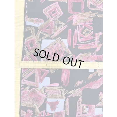 画像3: 生地：手書き四角プリント幾何学模様（黒）