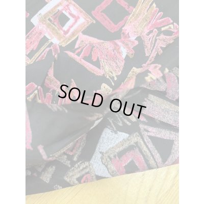 画像5: 生地：手書き四角プリント幾何学模様（黒）