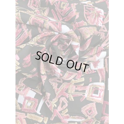 画像7: 生地：手書き四角プリント幾何学模様（黒）