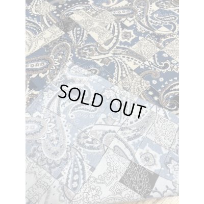 画像3: 生地：ポリエステル100％ ペイズリー柄プリント（ベージュ地／ブルー系）