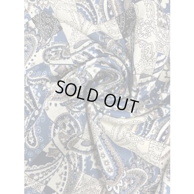 画像5: 生地：ポリエステル100％ ペイズリー柄プリント（ベージュ地／ブルー系）