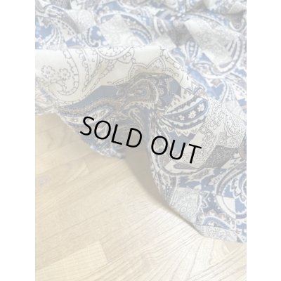 画像6: 生地：ポリエステル100％ ペイズリー柄プリント（ベージュ地／ブルー系）