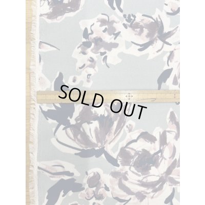 画像3: 生地：ポリエステル100％ 薔薇柄プリント（水色地／白黒）