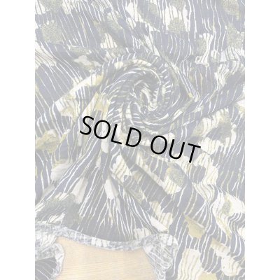 画像6: 生地：綿100％ ラフィーガーゼ天竺 ストライプ花柄プリント（ネイビー／カーキ系）