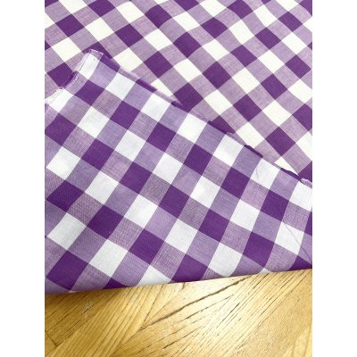 画像3: 生地：綿100％ギンガムチェック柄（ラベンダー）