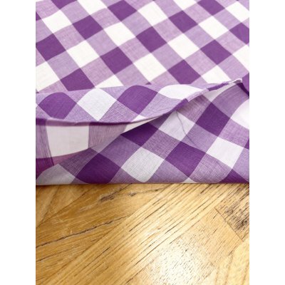 画像4: 生地：綿100％ギンガムチェック柄（ラベンダー）