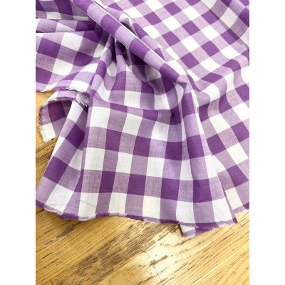 画像5: 生地：綿100％ギンガムチェック柄（ラベンダー）