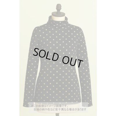 画像1: 生地：綿100％水玉プリント綿天竺（黒地／ベージュドット）
