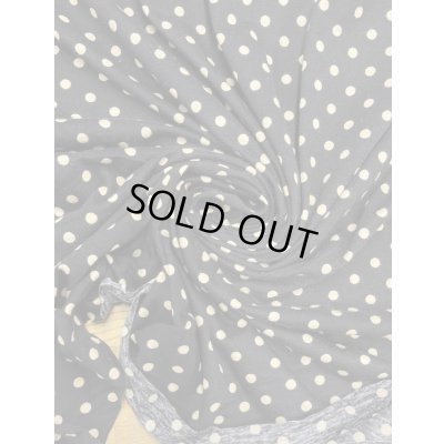 画像6: 生地：綿100％水玉プリント綿天竺（黒地／ベージュドット）