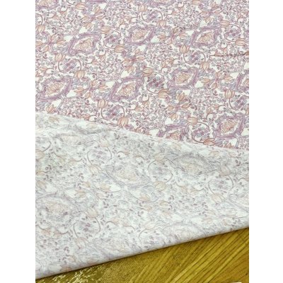 画像3: 生地:綿100% 花柄天竺ニット(オフホワイト×ピンクパープル)