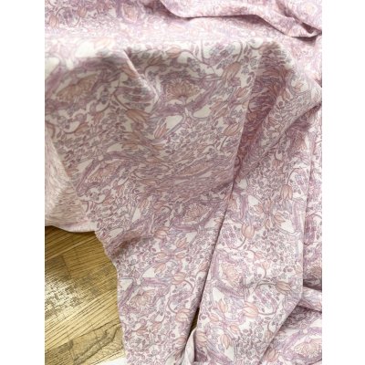 画像7: 生地:綿100% 花柄天竺ニット(オフホワイト×ピンクパープル)