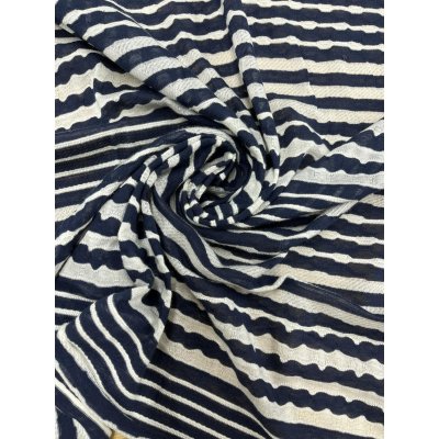 画像7: 生地：綿ナミナミ柄ボーダーニット（白地×ネイビー）