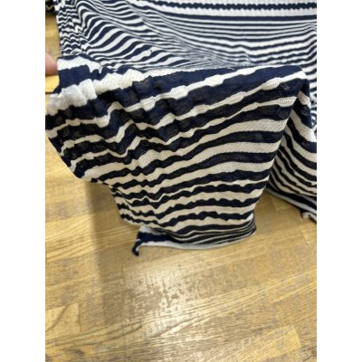 画像8: 生地：綿ナミナミ柄ボーダーニット（白地×ネイビー）