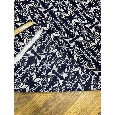 画像3: 生地：80cmパネル柄ポリエステル生地（紺地×ホワイト＆ベージュ）