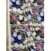 画像2: 生地：ポリエステル100％格子織り花モチーフプリント（黒地） (2)