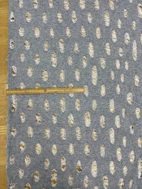 生地：綿100％オパール型加工風ダメージ裏毛ニット（グレー）