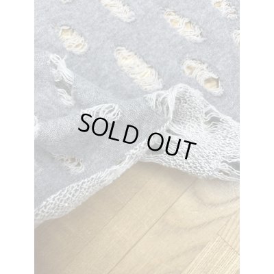 画像4: 生地：綿100％オパール型加工風ダメージ裏毛ニット（グレー）