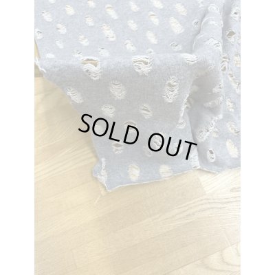 画像6: 生地：綿100％オパール型加工風ダメージ裏毛ニット（グレー）