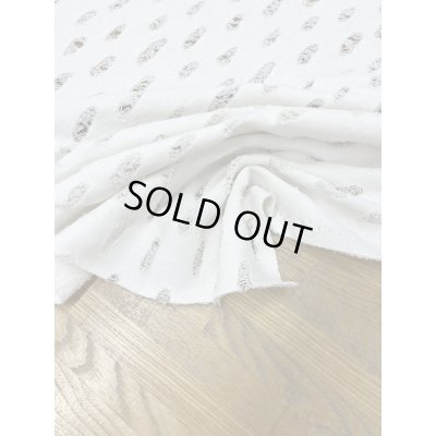 画像5: 生地：綿100％オパール型加工風ダメージ裏毛ニット（白）