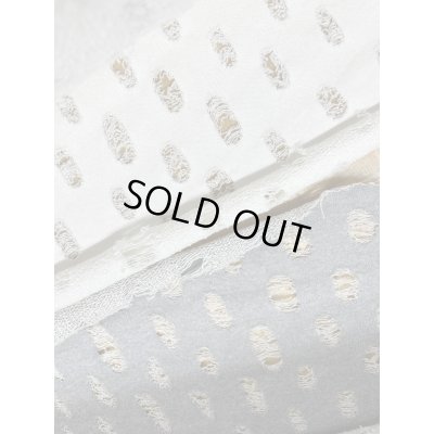 画像8: 生地：綿100％オパール型加工風ダメージ裏毛ニット（白）