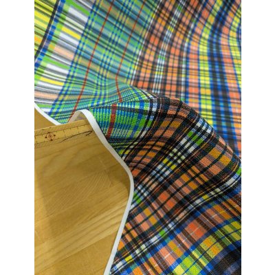 画像3: 生地：ポリエステル100％バイアスチェック柄プリント生地（緑・黒・オレンジ）