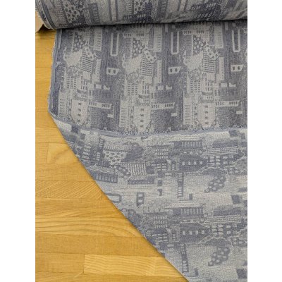 画像3: 生地：ポリエステル100％タウン街柄ジャガード生地（ブルーグレー）