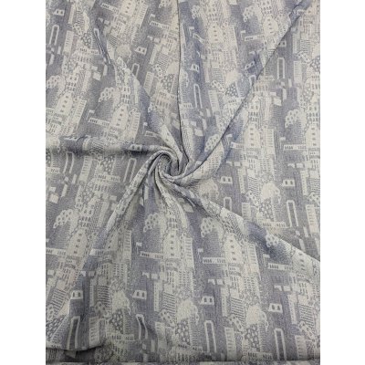 画像5: 生地：ポリエステル100％タウン街柄ジャガード生地（ブルーグレー）