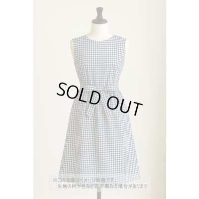 画像1: 生地：綿100％ギンガムチェック柄（紺）