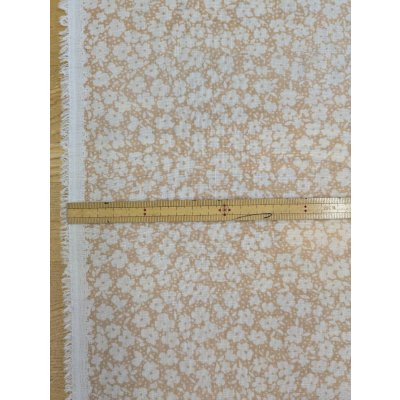 画像3: 生地：ポリエステル100％ 小花柄プリントボイル（ベージュ／白）