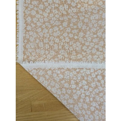 画像4: 生地：ポリエステル100％ 小花柄プリントボイル（ベージュ／白）