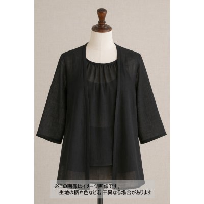 画像1: 生地：リネンライクシアーブラウス地（ブラック）