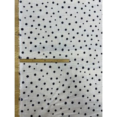 画像2: 生地：ドットプリントコットン90％ラミー10％（白／黒）