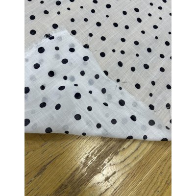 画像5: 生地:ドットプリントコットン90%ラミー10%(白/黒)