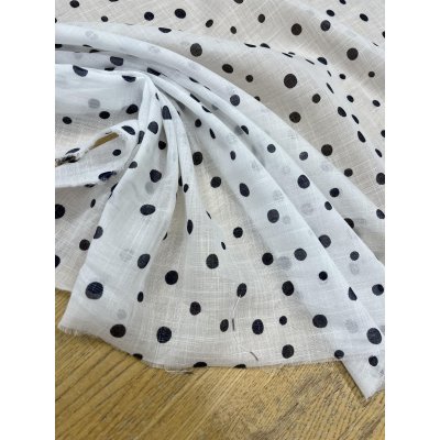 画像7: 生地:ドットプリントコットン90%ラミー10%(白/黒)