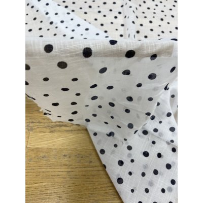 画像9: 生地:ドットプリントコットン90%ラミー10%(白/黒)