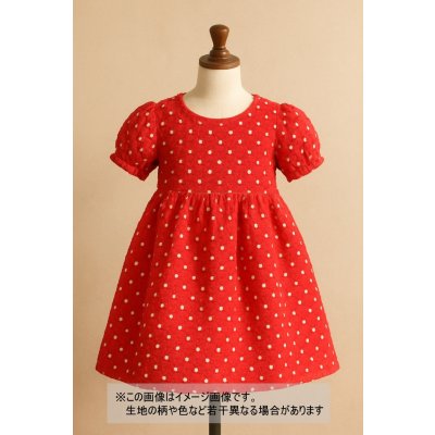 画像1: 生地：ランダムドットプリント コットンローンミラクルウェーブ（赤×白）