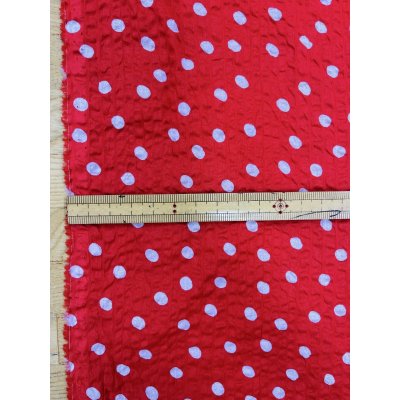 画像3: 生地:ランダムドットプリント コットンローンミラクルウェーブ(赤×白)