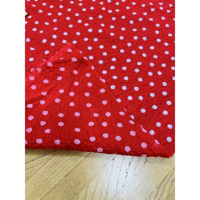 画像4: 生地:ランダムドットプリント コットンローンミラクルウェーブ(赤×白)