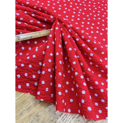 画像6: 生地:ランダムドットプリント コットンローンミラクルウェーブ(赤×白)
