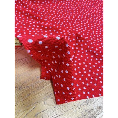 画像7: 生地:ランダムドットプリント コットンローンミラクルウェーブ(赤×白)