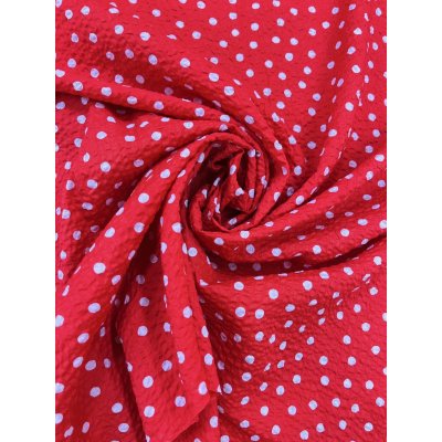 画像8: 生地:ランダムドットプリント コットンローンミラクルウェーブ(赤×白)