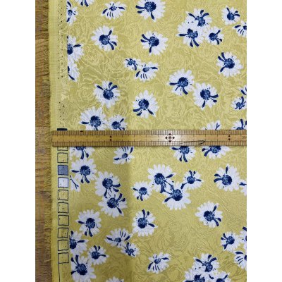 画像3: 生地:ジャガード織り×花柄プリント生地(イエロー)