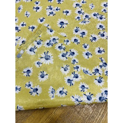 画像4: 生地:ジャガード織り×花柄プリント生地(イエロー)