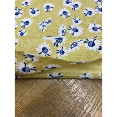 画像5: 生地:ジャガード織り×花柄プリント生地(イエロー)